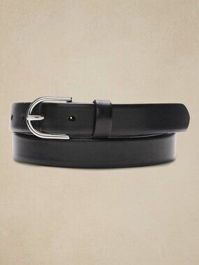 Banana Republic Classic Black leather belt XL NWT